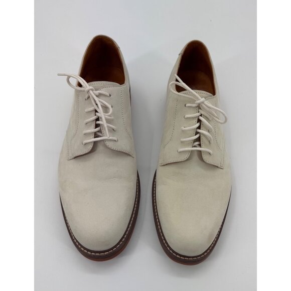Alan Payne Buck II 10.5M Mens Suede Lace-Up Dress Shoes In Beige Made In Brazil - Picture 2 of 11